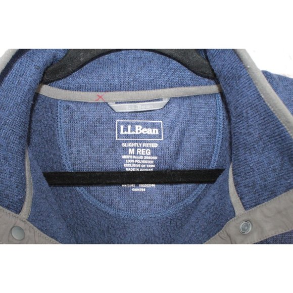 LL Bean Bright Blue Fleece Knit Stretch Pullover Sweater Size M - Picture 2 of 9